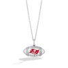 Thumbnail Image 1 of True Fans Tampa Bay Buccaneers Diamond Accent Football Necklace in Sterling Silver
