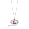 True Fans Cleveland Browns Diamond Accent Football Necklace in Sterling Silver