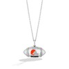 Thumbnail Image 0 of True Fans Cleveland Browns Diamond Accent Football Necklace in Sterling Silver