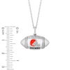 Thumbnail Image 1 of True Fans Cleveland Browns Diamond Accent Football Necklace in Sterling Silver