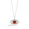 Thumbnail Image 0 of True Fans Cincinnati Bengals Diamond Accent Football Necklace in Sterling Silver