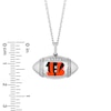 Thumbnail Image 1 of True Fans Cincinnati Bengals Diamond Accent Football Necklace in Sterling Silver