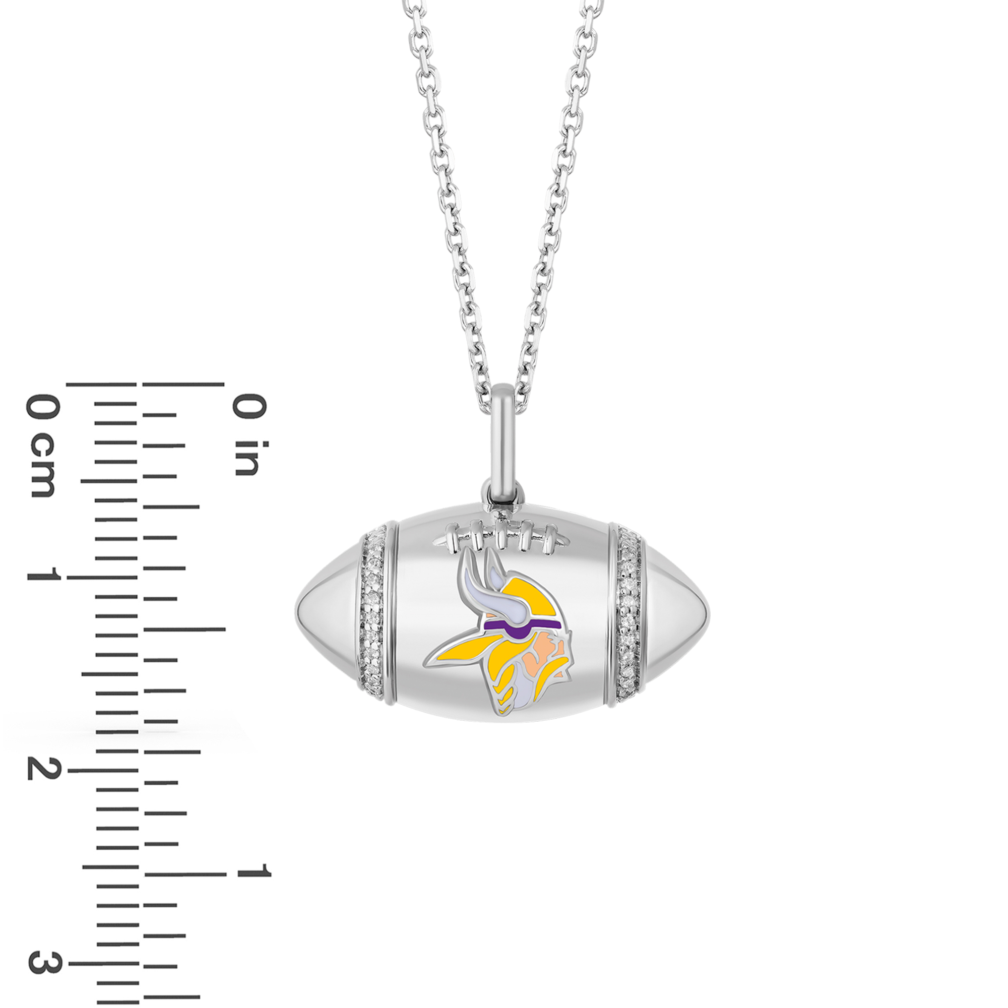 Main Image 2 of True Fans Minnesota Vikings Diamond Accent Football Necklace in Sterling Silver