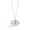 True Fans Miami Dolphins Diamond Accent Football Necklace in Sterling Silver