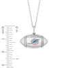 Thumbnail Image 1 of True Fans Miami Dolphins Diamond Accent Football Necklace in Sterling Silver