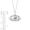 Thumbnail Image 2 of True Fans Miami Dolphins Diamond Accent Football Necklace in Sterling Silver