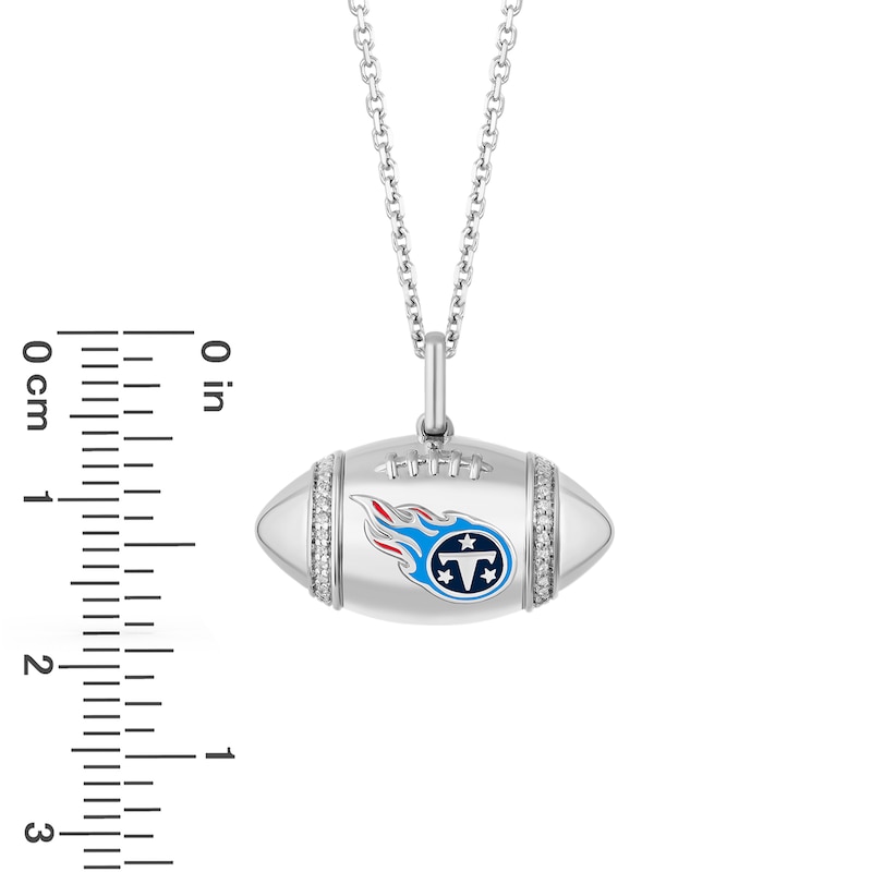 Main Image 2 of True Fans Tennessee Titans Diamond Accent Football Necklace in Sterling Silver