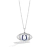Thumbnail Image 1 of True Fans Indianapolis Colts Diamond Accent Football Necklace in Sterling Silver