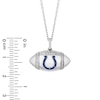 Thumbnail Image 2 of True Fans Indianapolis Colts Diamond Accent Football Necklace in Sterling Silver