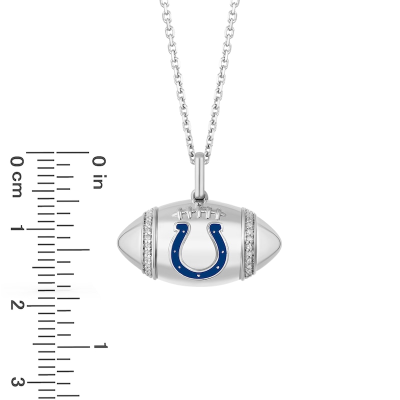 Main Image 2 of True Fans Indianapolis Colts Diamond Accent Football Necklace in Sterling Silver