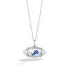 Thumbnail Image 0 of True Fans Detroit Lions Diamond Accent Football Necklace in Sterling Silver