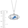 Thumbnail Image 1 of True Fans Detroit Lions Diamond Accent Football Necklace in Sterling Silver