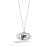 Thumbnail Image 1 of True Fans Atlanta Falcons Diamond Accent Football Necklace in Sterling Silver