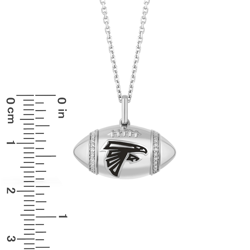 Main Image 2 of True Fans Atlanta Falcons Diamond Accent Football Necklace in Sterling Silver