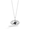 True Fans Carolina Panthers Diamond Accent Football Necklace in Sterling Silver