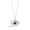 Thumbnail Image 0 of True Fans Carolina Panthers Diamond Accent Football Necklace in Sterling Silver