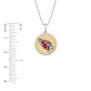 True Fans Arizona Cardinals 1/10 CT. T.W. Diamond Enamel Disc Necklace in Sterling Silver and 10K Yellow Gold