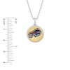 True Fans Buffalo Bills 1/10 CT. T.W. Diamond Enamel Disc Necklace in Sterling Silver and 10K Yellow Gold