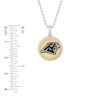 True Fans Carolina Panthers 1/10 CT. T.W. Diamond Enamel Disc Necklace in Sterling Silver and 10K Yellow Gold