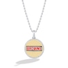 True Fans Cleveland Browns 1/10 CT. T.W. Diamond Enamel Disc Necklace in Sterling Silver and 10K Yellow Gold