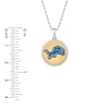 True Fans Detroit Lions 1/10 CT. T.W. Diamond Enamel Disc Necklace in Sterling Silver and 10K Yellow Gold