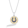 Thumbnail Image 0 of True Fans Indianapolis Colts 1/10 CT. T.W. Diamond Enamel Disc Necklace in Sterling Silver and 10K Yellow Gold
