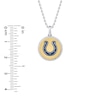 Thumbnail Image 1 of True Fans Indianapolis Colts 1/10 CT. T.W. Diamond Enamel Disc Necklace in Sterling Silver and 10K Yellow Gold