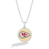 Thumbnail Image 0 of True Fans Kansas City Chiefs 1/20 CT. T.W. Diamond Enamel Disc Necklace in Sterling Silver and 10K Yellow Gold