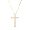Thumbnail Image 1 of Round-Cut Diamond Cross Necklace 1/5 ct tw 10K Yellow Gold 18”