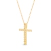 Thumbnail Image 2 of Round-Cut Diamond Cross Necklace 1/5 ct tw 10K Yellow Gold 18”