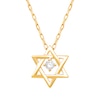 Thumbnail Image 1 of Round-Cut Diamond Solitaire Star of David Necklace 1/20 ct tw 10K Yellow Gold 18”