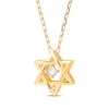 Thumbnail Image 2 of Round-Cut Diamond Solitaire Star of David Necklace 1/20 ct tw 10K Yellow Gold 18”
