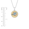 True Fans Miami Dolphins 1/10 CT. T.W. Diamond Enamel Disc Necklace in Sterling Silver and 10K Yellow Gold