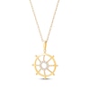 Thumbnail Image 2 of Round-Cut Diamond Wheel of Dharma Necklace 1/15 ct tw 10K Yellow Gold 18”
