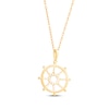 Thumbnail Image 3 of Round-Cut Diamond Wheel of Dharma Necklace 1/15 ct tw 10K Yellow Gold 18”