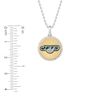 True Fans New York Jets 1/10 CT. T.W. Diamond Enamel Disc Necklace in Sterling Silver and 10K Yellow Gold