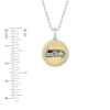 Thumbnail Image 1 of True Fans Seattle Seahawks 1/10 CT. T.W. Diamond Enamel Disc Necklace in Sterling Silver and 10K Yellow Gold
