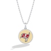 True Fans Tampa Bay Buccaneers 1/10 CT. T.W. Diamond Enamel Disc Necklace in Sterling Silver and 10K Yellow Gold