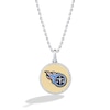 Thumbnail Image 0 of True Fans Tennessee Titans 1/10 CT. T.W. Diamond Enamel Disc Necklace in Sterling Silver and 10K Yellow Gold