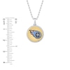 Thumbnail Image 1 of True Fans Tennessee Titans 1/10 CT. T.W. Diamond Enamel Disc Necklace in Sterling Silver and 10K Yellow Gold