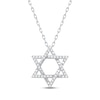 Thumbnail Image 1 of Round-Cut Diamond Star of David Necklace 1/6 ct tw Sterling Silver 18”