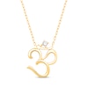Thumbnail Image 1 of Round-Cut Diamond Solitaire Om Necklace 1/20 ct tw 10K Yellow Gold 18”