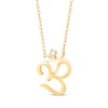 Thumbnail Image 2 of Round-Cut Diamond Solitaire Om Necklace 1/20 ct tw 10K Yellow Gold 18”