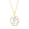 Thumbnail Image 2 of Round-Cut Diamond Om Circle Necklace 1/10 ct tw 10K Two-Tone Gold 18”