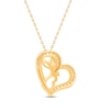 Thumbnail Image 2 of Round-Cut Diamond Year of the Rabbit Heart Necklace 1/6 ct tw 10K Yellow Gold 18”