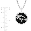 True Fans Denver Broncos Onyx Disc Necklace in Sterling Silver