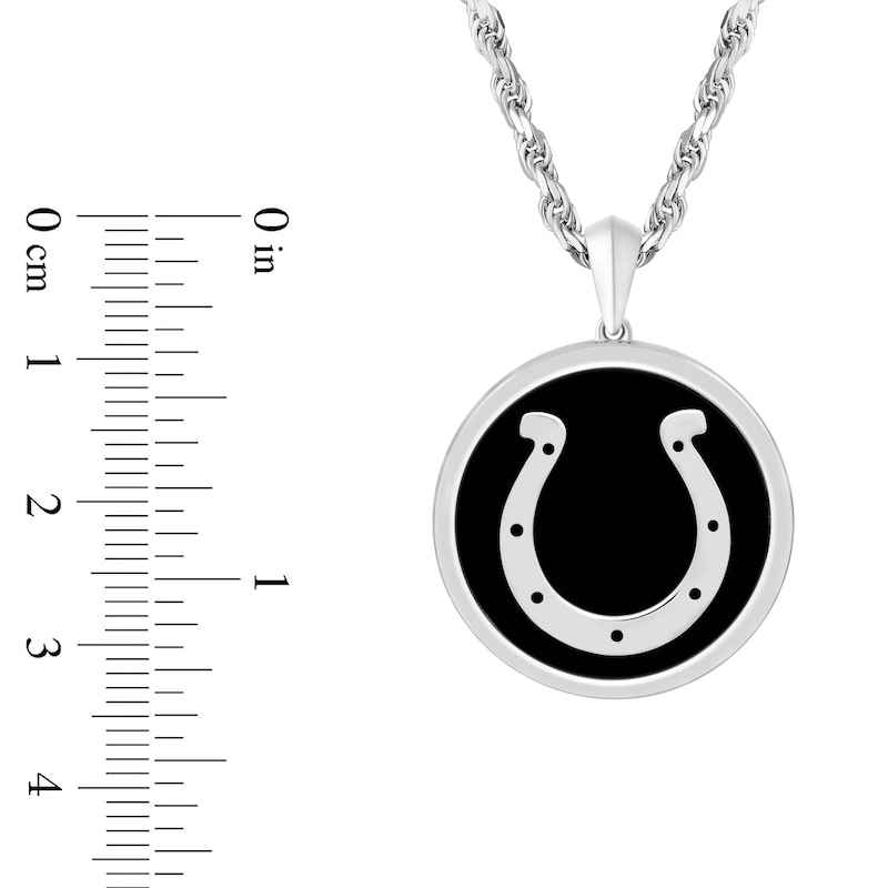 True Fans Indianapolis Colts Onyx Disc Necklace in Sterling Silver