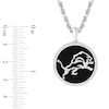 True Fans Detroit Lions Onyx Disc Necklace in Sterling Silver