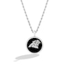 Thumbnail Image 0 of True Fans Carolina Panthers Onyx Disc Necklace in Sterling Silver