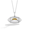 Thumbnail Image 0 of True Fans Los Angeles Chargers Diamond Accent Football Necklace in Sterling Silver